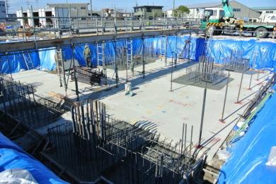 訓練塔の基礎工事の様子