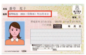 国外転出者向け新規マイナンバーカード見本