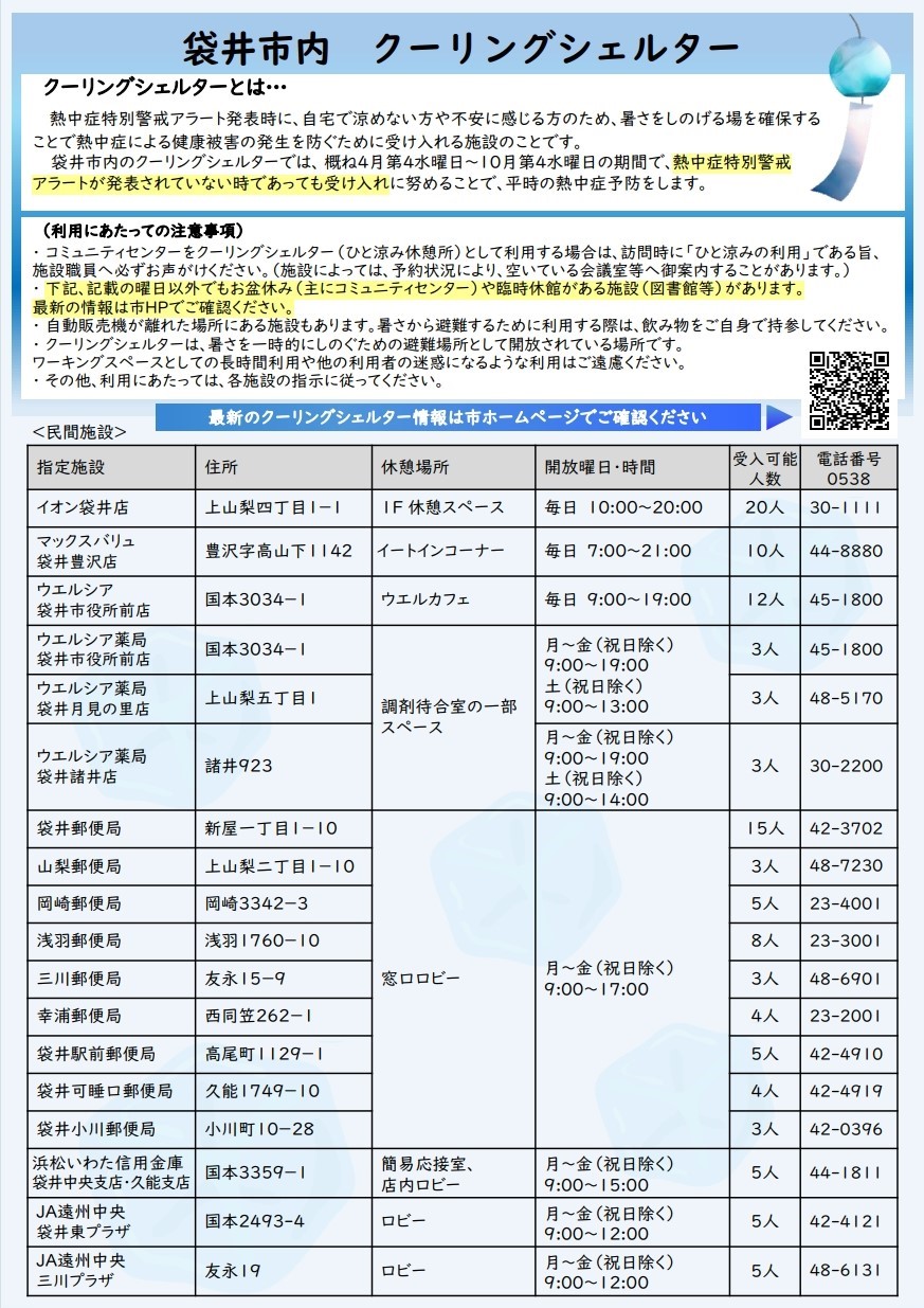 クーリングシェルター表
