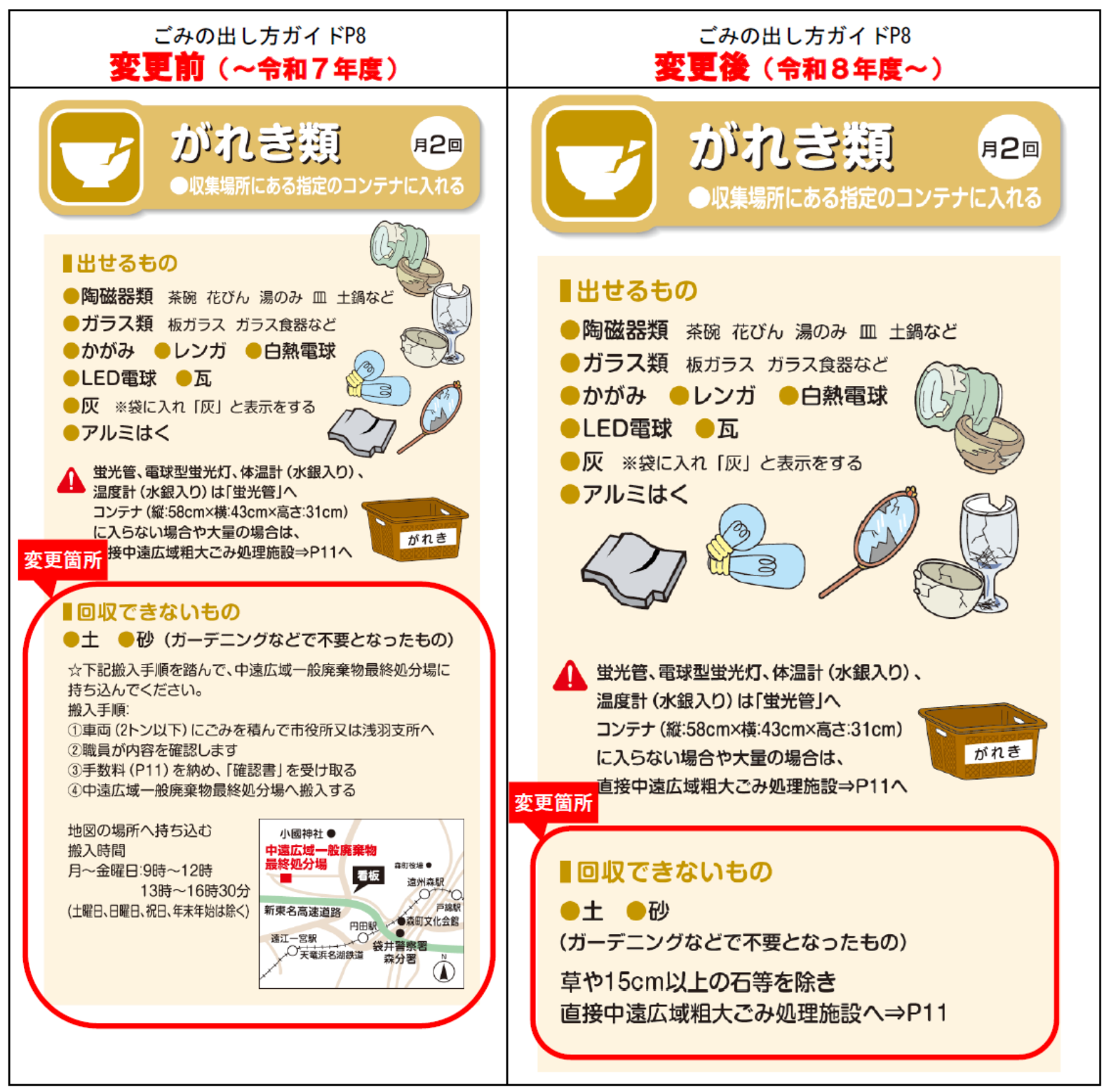 ごみの出し方ガイド抜粋(土・砂)