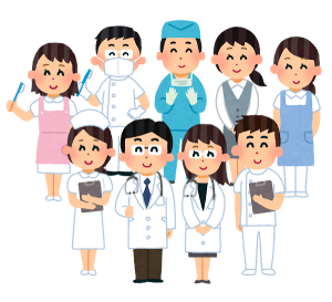医療チーム・医療従事者のイラストです。