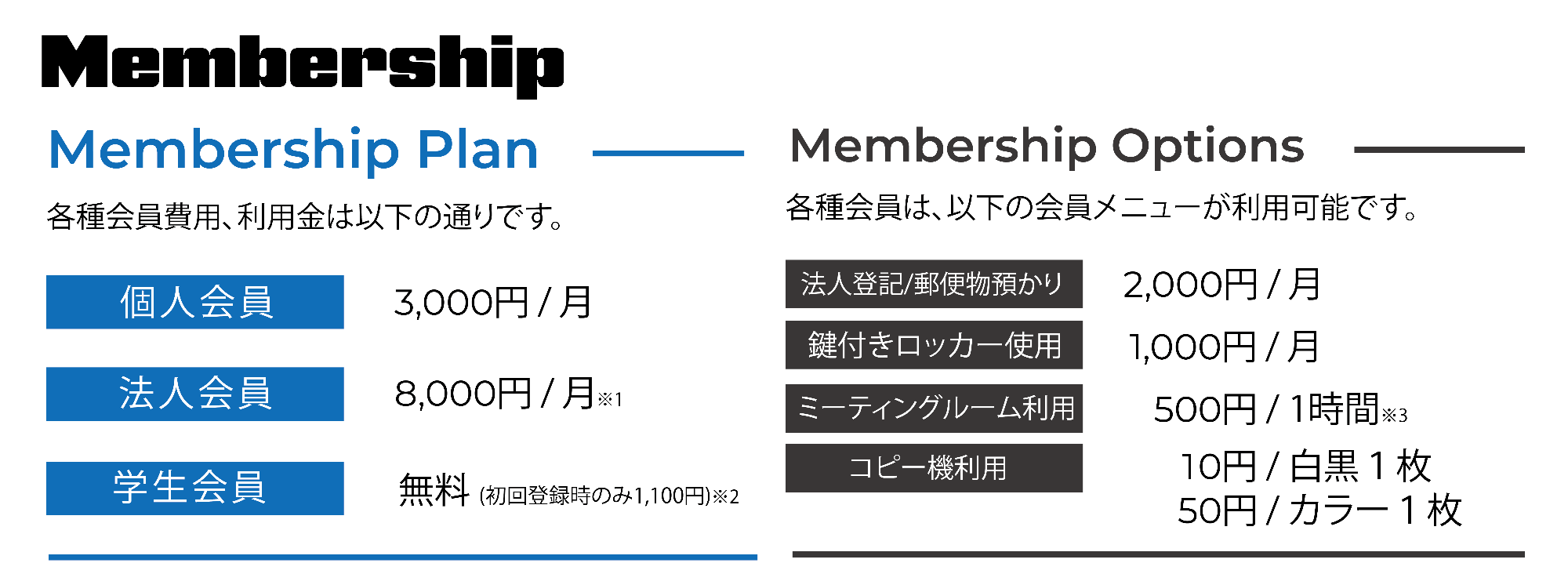料金表