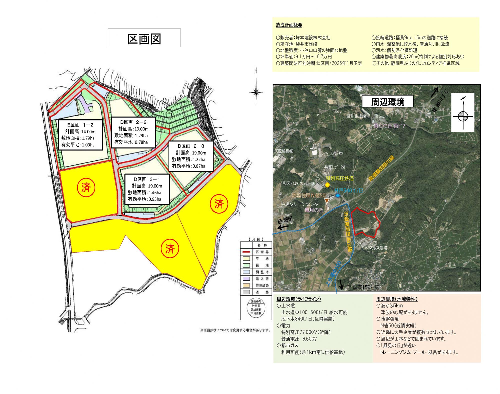 小笠山工業団地区画図
