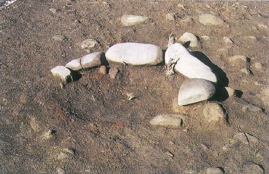 長者平遺跡 炉跡(中に焼土がみられる)