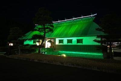 グリーンライトアップした葛城北の丸