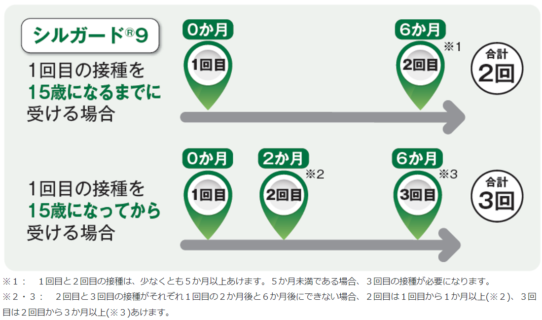 シルガード９接種間隔