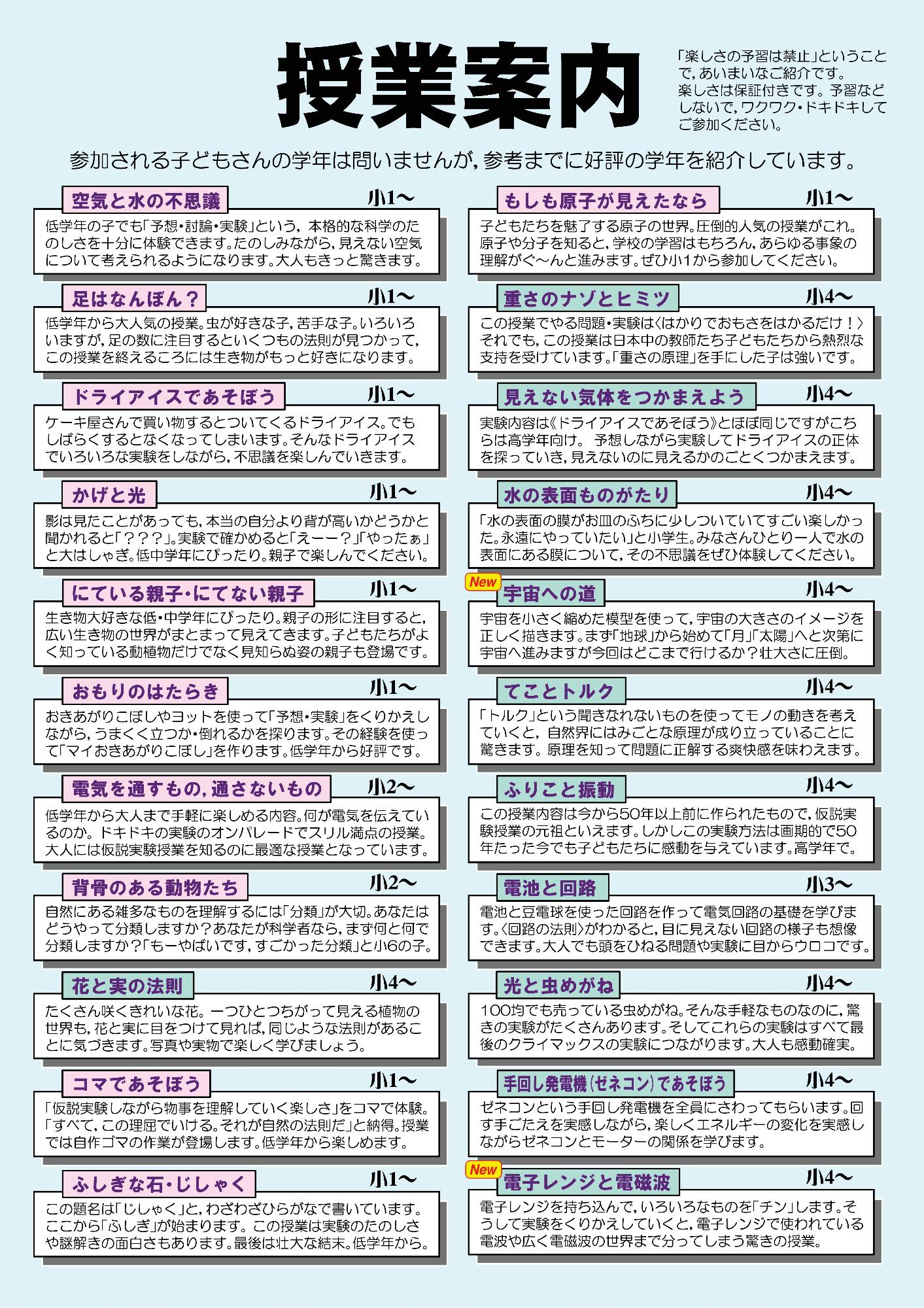 親子いっしょに　たのしい仮説実験（裏）