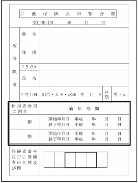 介護保険負担割合証