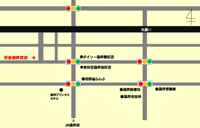 静岡県労働金庫袋井支店地図