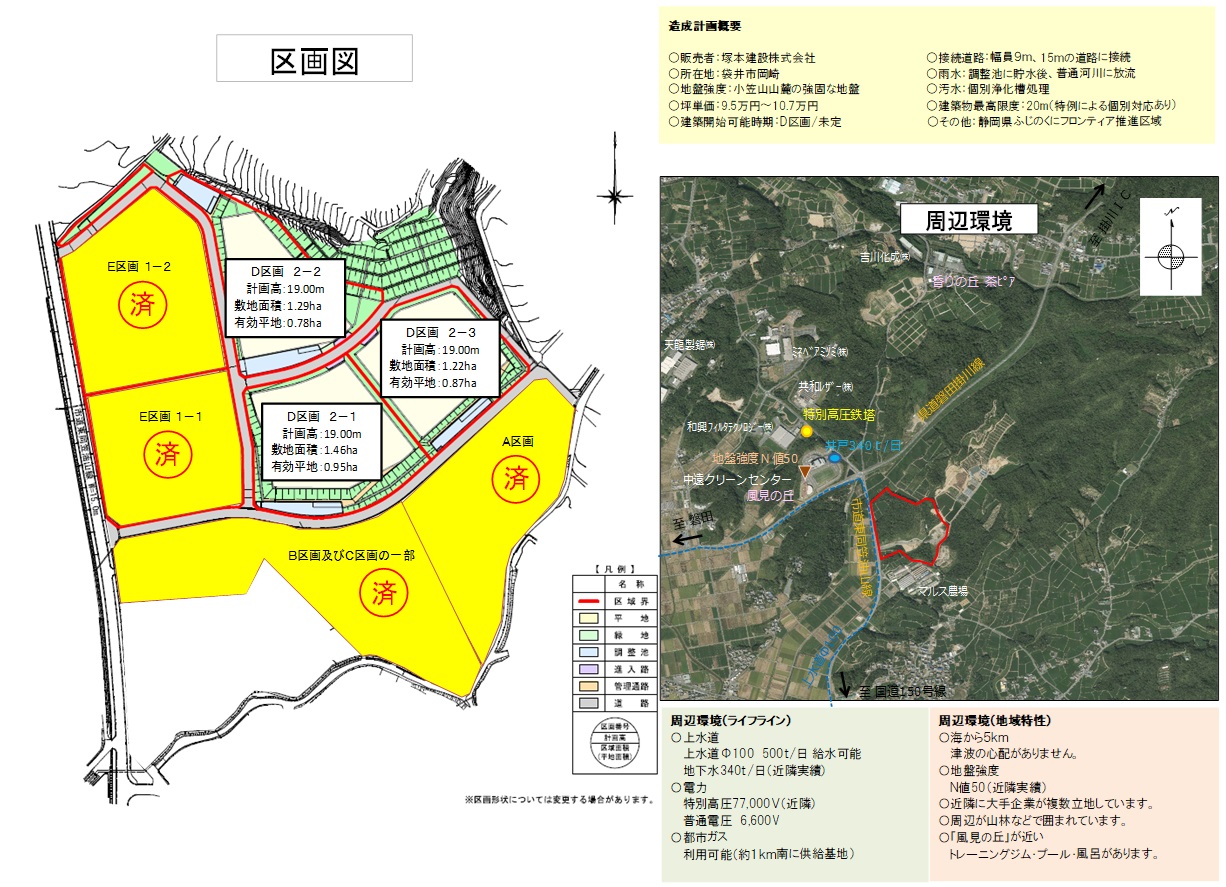 小笠山工業団地区画図