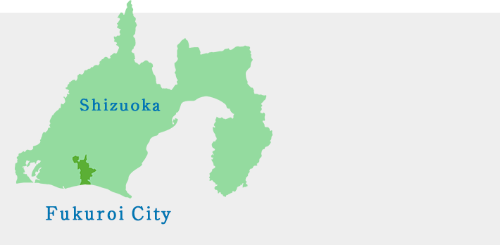 袋井市の位置が記されている地図。静岡県の南西部に位置する。